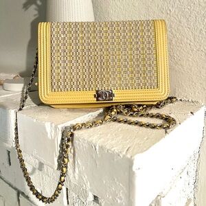 Chanel Rare Crystal Boy Wallet on Chain